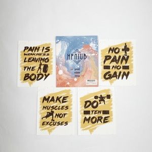 Gym Art Prints, Set of 4 (8”X10”), Inspirational Quotes Wall Decor - NWT